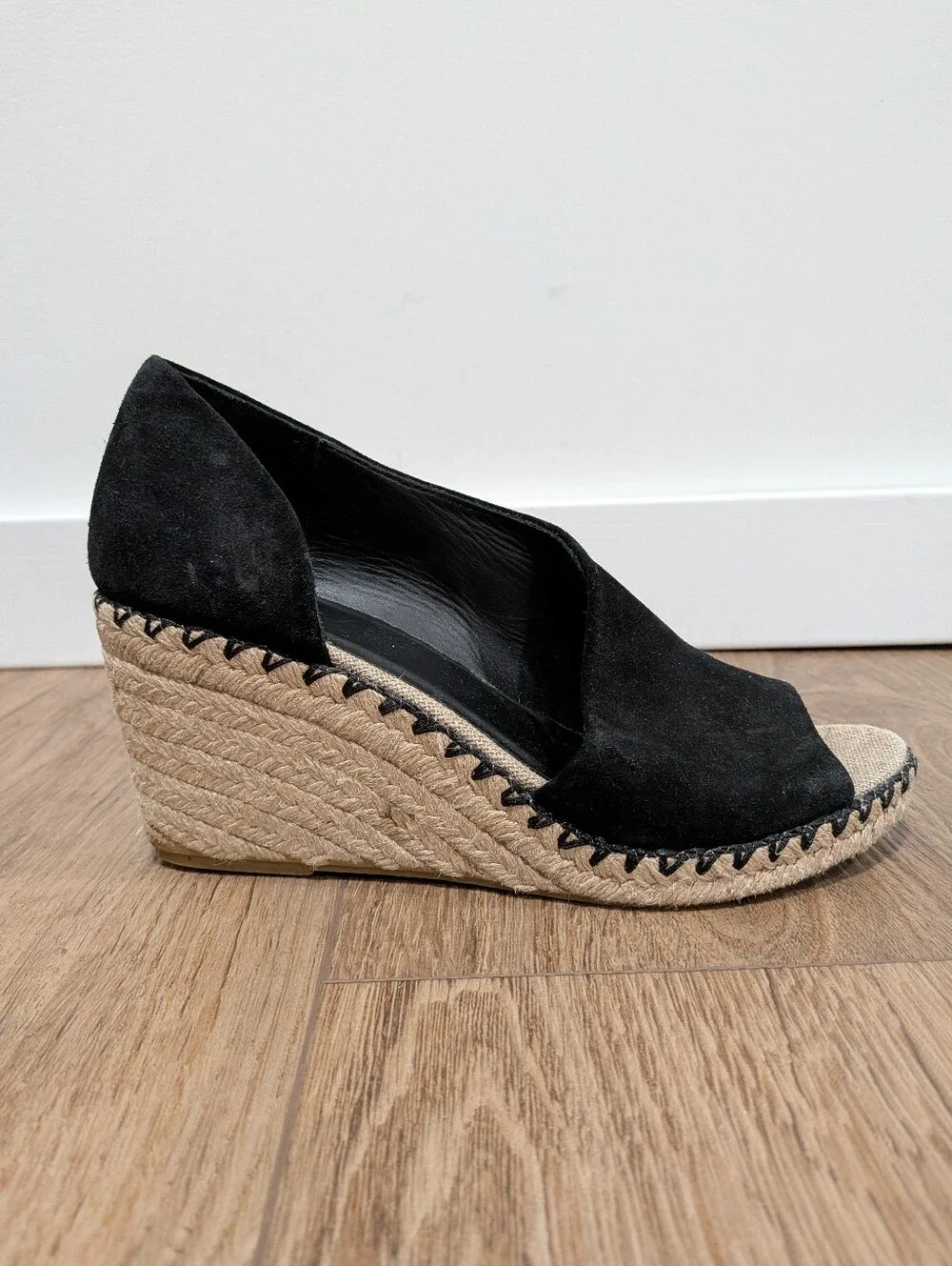 Vince Sonora Peep-Toe Suede Espadrille Wedge Sandals